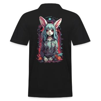 Goth Kemonomimi Bunny Anime Vaporwave Design - Polo Homme - noir - Dos - Kai (181cm)