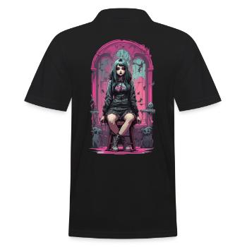 Esthétique Goth Girl Anime Occulte et Sombre - Polo Homme - noir - Dos - Kai (181cm)