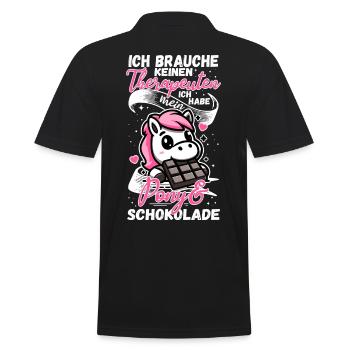 Funny Horse Saying Therapist Pony - Men's Polo Shirt - black - Back - Kai (181cm)