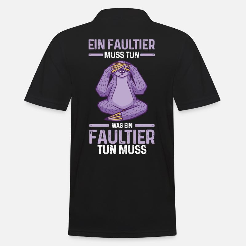 Faultier - Männer Poloshirt - Schwarz