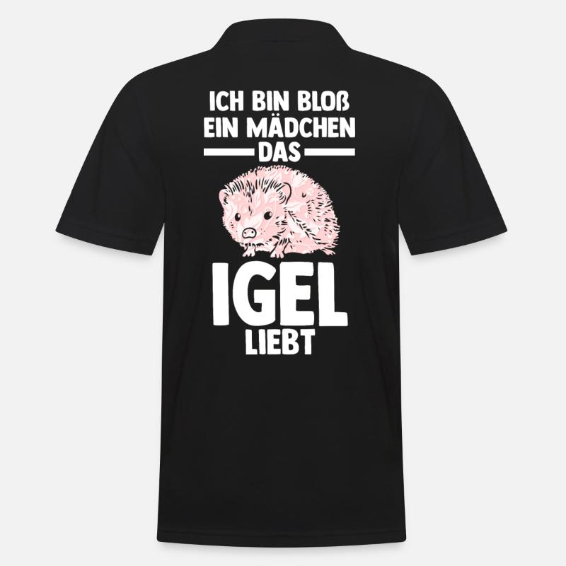 Tiermotiv Igel - Männer Poloshirt - Schwarz