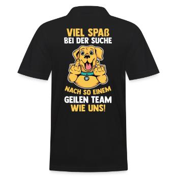 Jobwechsel Arbeit Büro Kollegen Abschiedsgeschenk - Männer Poloshirt - Schwarz - Hinten - Kai (181cm)