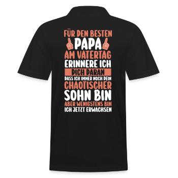 Papa Fête des pères Papa - Polo Homme - noir - Dos - Kai (181cm)