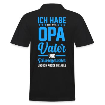 Schwiegervater Opa Vater Papa - Männer Poloshirt - Schwarz - Hinten - Kai (181cm)