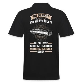 Harmonica Mundharmonika Akkord-mundharmonika - Männer Poloshirt - Schwarz - Hinten - Kai (181cm)