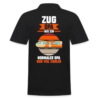 Modelleisenbahn Großvater Opa Zug Eisenbahn - Männer Poloshirt - Schwarz - Hinten - Kai (181cm)