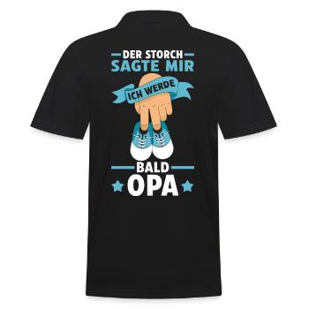 Werdender Opa - Männer Poloshirt - Schwarz - Hinten - Kai (181cm)
