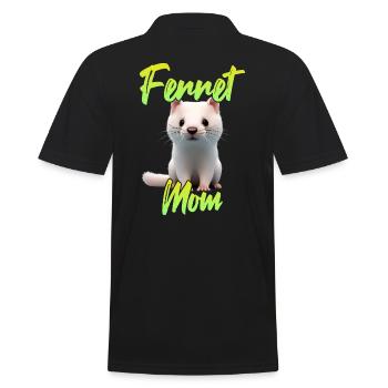 Frettchen Mama - Männer Poloshirt - Schwarz - Hinten - Kai (181cm)