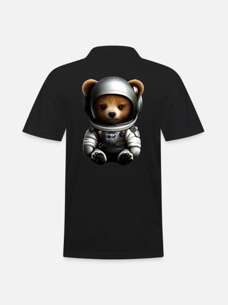 Bear in astronaut costume - Men's Polo Shirt - black