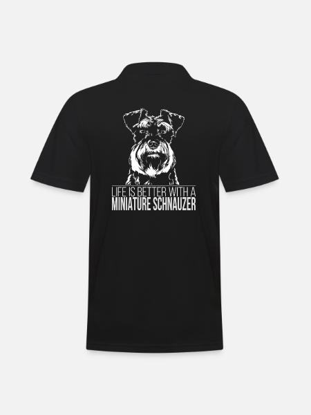 MINIATURE SCHNAUZER Life is better Wilsigns Hunde - Männer Poloshirt - Schwarz