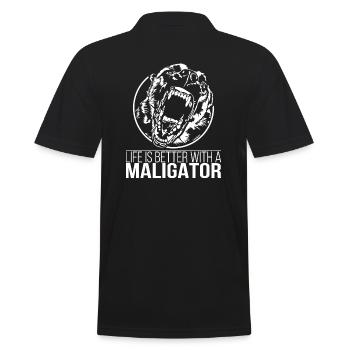 MALIGATOR life is better Hunde Spruch Wilsigns - Männer Poloshirt - Schwarz - Hinten - Kai (181cm)