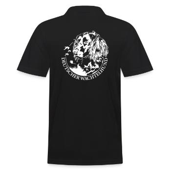 Deutscher Wachtelhund Portrait Jagdhunde Wilsigns - Männer Poloshirt - Schwarz - Hinten - Kai (181cm)
