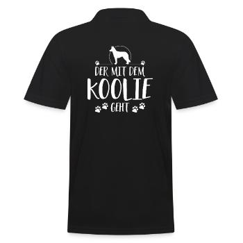 Der mit Koolie geht Hunde Hund Wilsigns - Männer Poloshirt - Schwarz - Hinten - Kai (181cm)