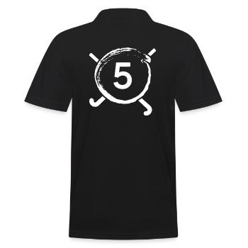Hockey Feldhockey Hockeysport Hockeyspieler Nr.5 - Männer Poloshirt - Schwarz - Hinten - Kai (181cm)