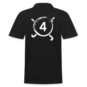 Hockey Feldhockey Hockeysport Hockeyspieler Nr.4 - Männer Poloshirt - Schwarz - Hinten - Kai (181cm)
