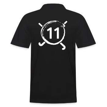 Hockey Feldhockey Hockeysport Hockeyspieler Nr.11 - Männer Poloshirt - Schwarz - Hinten - Kai (181cm)