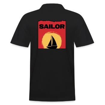 Sailboat ahoy Skipper Sailor Sailing trip - Men's Polo Shirt - black - Back - Kai (181cm)
