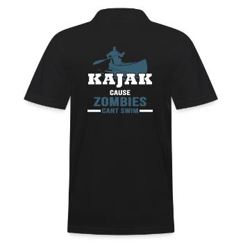 Kayak, Canoe, Paddling, River-Adventure, Zombie-Kayak - Men's Polo Shirt - black - Back - Kai (181cm)