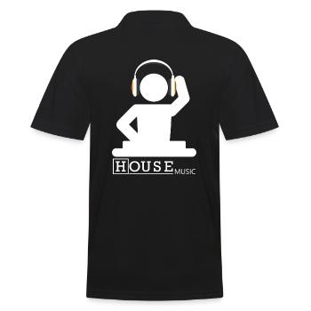House Music - Männer Poloshirt - Schwarz - Hinten - Kai (181cm)