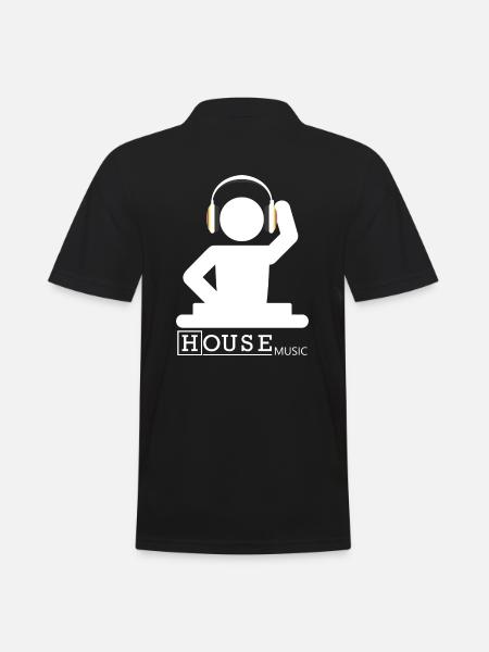 House Music - Polo Homme - noir