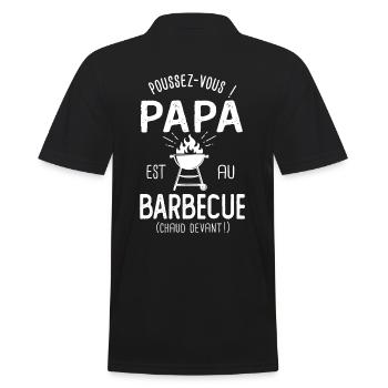 Papa est au barbecue cadeau humour papa BBQ - Polo Homme - noir - Dos - Kai (181cm)