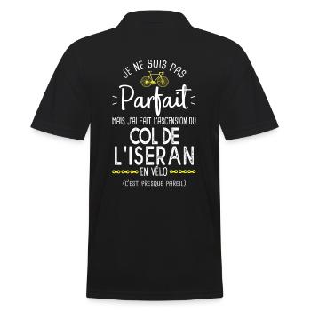 pas parfait col iseran en vélo humour cyclisme - Polo Homme - noir - Dos - Kai (181cm)