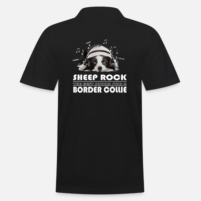 BORDER COLLIE SHEEP ROCK - Männer Poloshirt - Schwarz