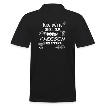 Icke dette kieke mal Oogen Fleesch and Beene - Men's Polo Shirt - black - Back - Kai (181cm)