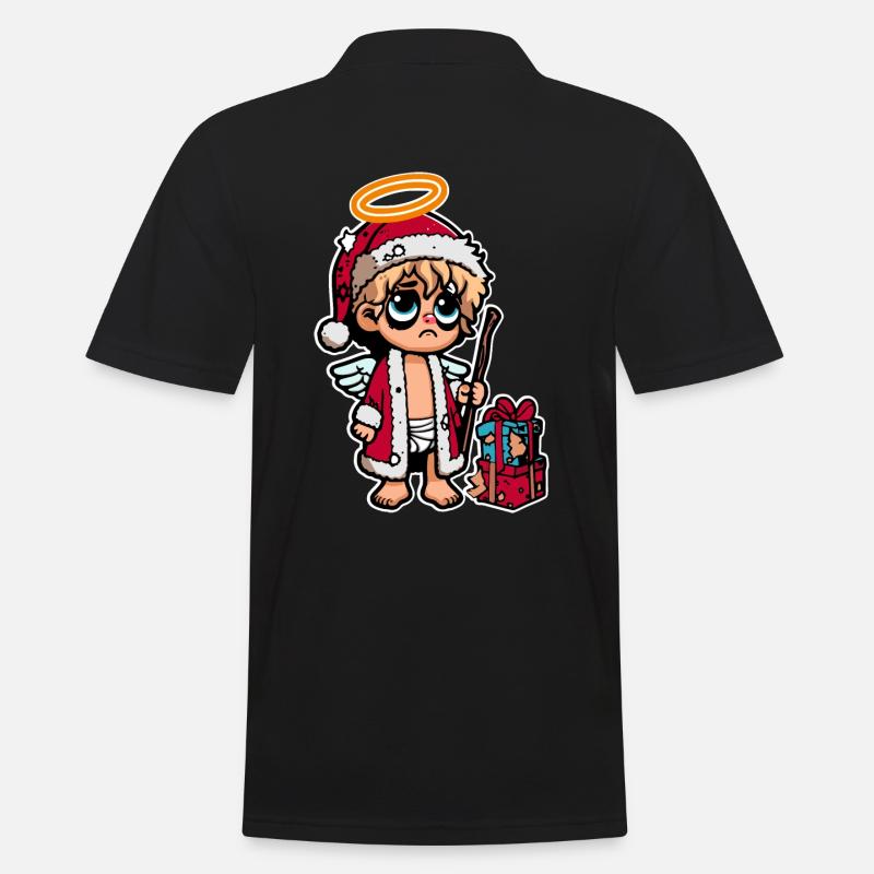Lustiges Müdes Christkind - Männer Poloshirt - Schwarz