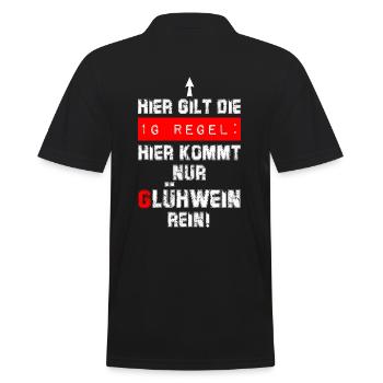 Glühwein - 1G - Regel ! - Männer Poloshirt - Schwarz - Hinten - Kai (181cm)