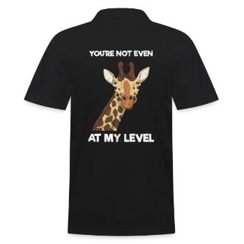 Lustige Giraffe Zoologe - Männer Poloshirt - Schwarz - Hinten - Kai (181cm)