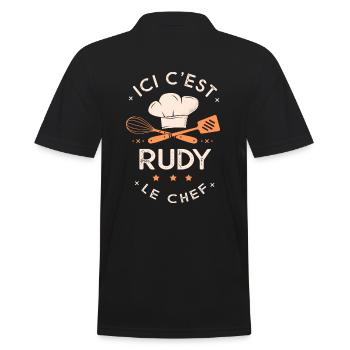 Rudy Chef Ici c est rudy le chef cuisinier - Polo Homme - noir - Dos - Kai (181cm)