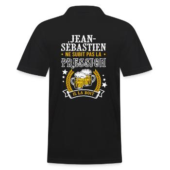 Jean-Sébastien bière cadeau Jean Sebastien fêtes - Polo Homme - noir - Dos - Kai (181cm)