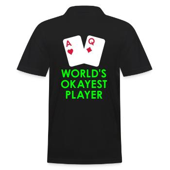 World's okayest player (two playing cards) - Men's Polo Shirt - black - Back - Kai (181cm)