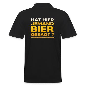 Bier Trinkspruch Biergarten Bierbauch Biertrinker - Männer Poloshirt - Schwarz - Hinten - Kai (181cm)