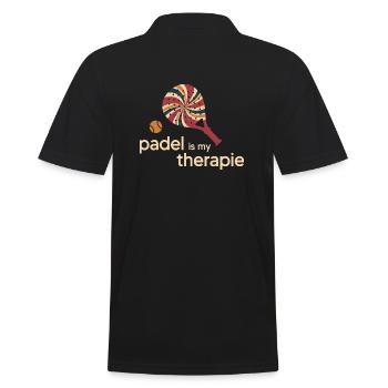 Padel Padelspieler PADELTENNIS-therapie RetroPadel - Männer Poloshirt - Schwarz - Hinten - Kai (181cm)