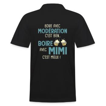 Michel boire modération boire avec mimi cest mieux - Polo Homme - noir - Dos - Kai (181cm)