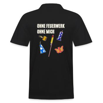 Ohne Feuerwerk Ohne Mich - Männer Poloshirt - Schwarz - Hinten - Kai (181cm)