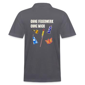 Ohne Feuerwerk Ohne Mich - Männer Poloshirt - Anthrazit - Hinten - Nico (186cm)
