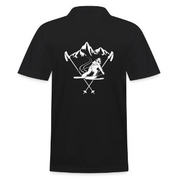 skifahrer ski-alpin pulverschnee race-carver - Männer Poloshirt - Schwarz - Hinten - Kai (181cm)