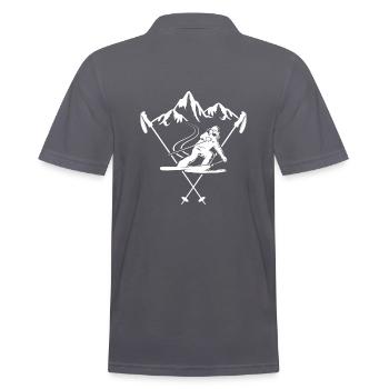 skifahrer ski-alpin pulverschnee race-carver - Männer Poloshirt - Anthrazit - Hinten - Nico (186cm)