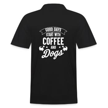 Kaffee und Hunde - Männer Poloshirt - Schwarz - Hinten - Kai (181cm)