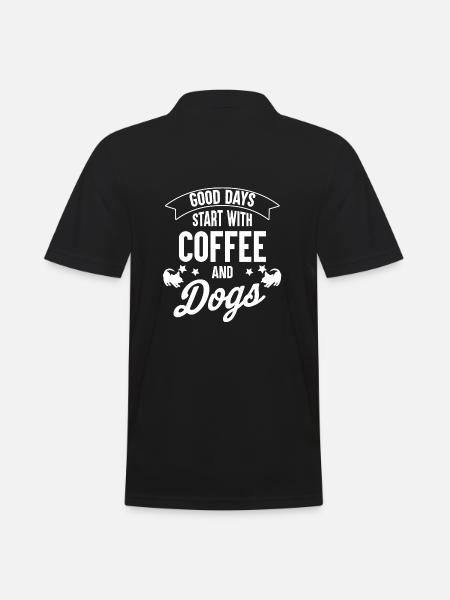 Café et chiens - Polo Homme - noir