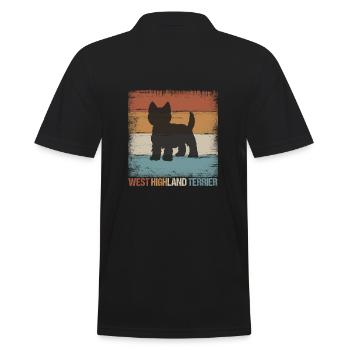 Cadeau pour chien Westie West Highland Terrier - Polo Homme - noir - Dos - Kai (181cm)