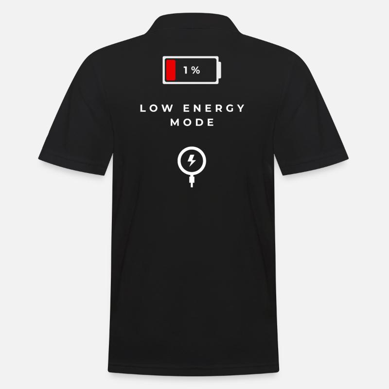 Niedrigenergie Modus Grafik - Männer Poloshirt - Schwarz