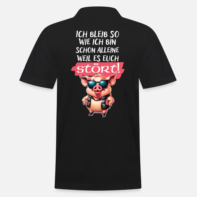 Ich bleib so wie ich bin Spruch-Witziges Statement - Männer Poloshirt - Schwarz