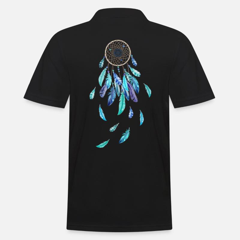 Traumfänger blue dreams - Männer Poloshirt - Schwarz