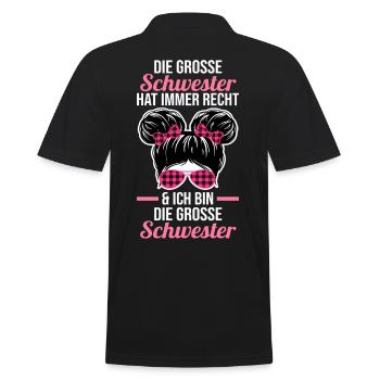 Geschwister Familie Schwestern Schwester - Männer Poloshirt - Schwarz - Hinten - Kai (181cm)