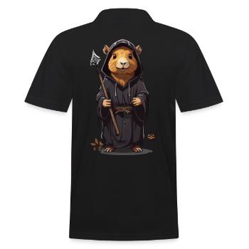 Halloween Wasserschwein Druiden Magier Capybara - Männer Poloshirt - Schwarz - Hinten - Kai (181cm)