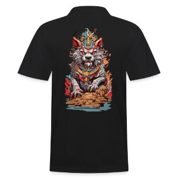 Esthétique du Lion du Temple Asiatique Lion Chinois - Polo Homme - noir - Dos - Kai (181cm)